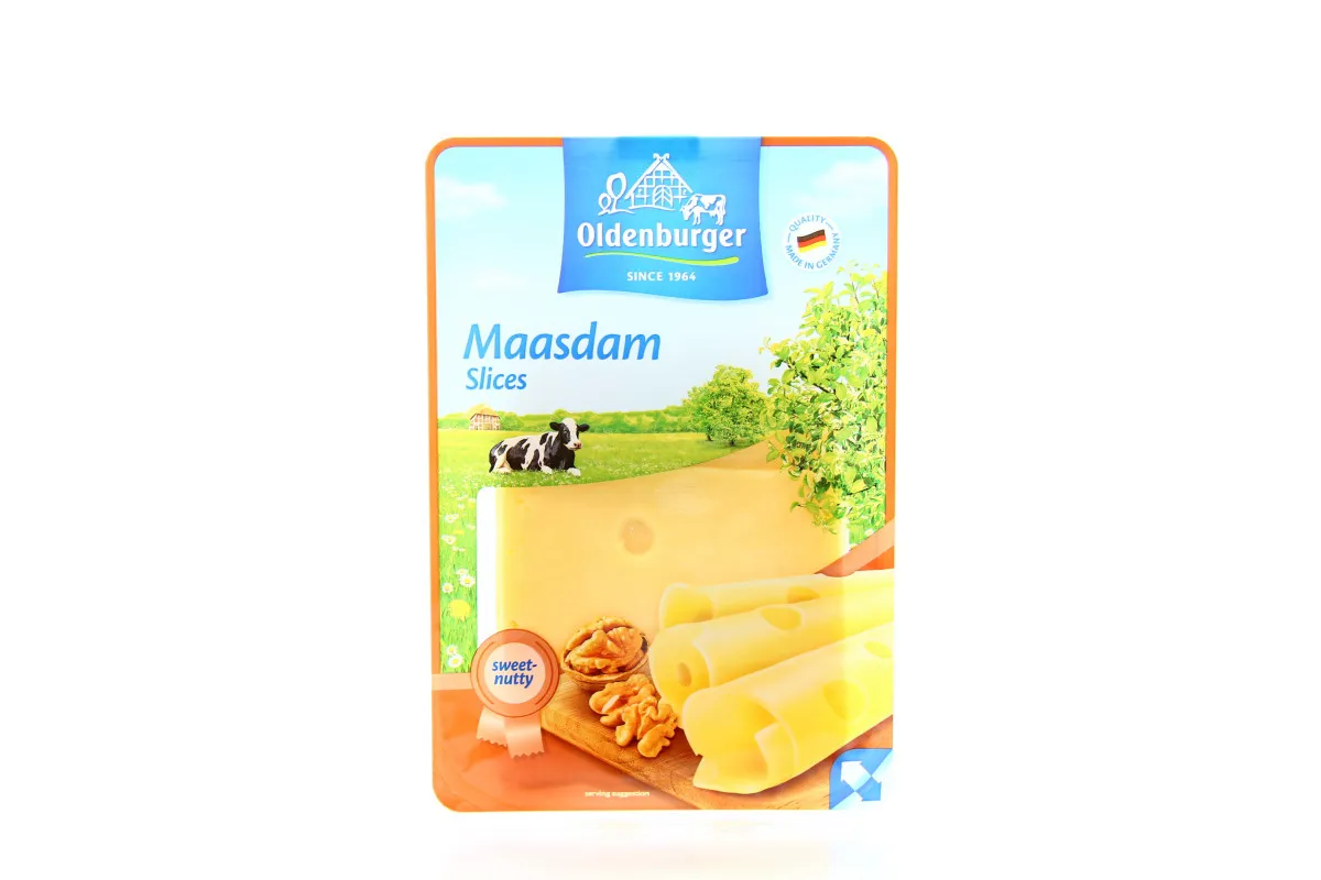 Oldenburger Maasdam semi-hard cheese 45% sliced 150g