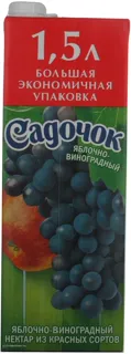 Sadochok apple and red grape nectar, clarified 1.5L — photo 7