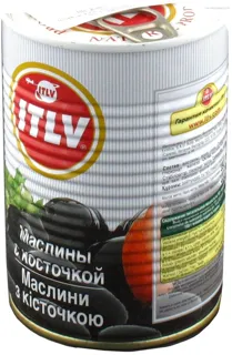 Маслини Ytlv XXL чорні 140-180 з кісточкою 425 мл — фото 2