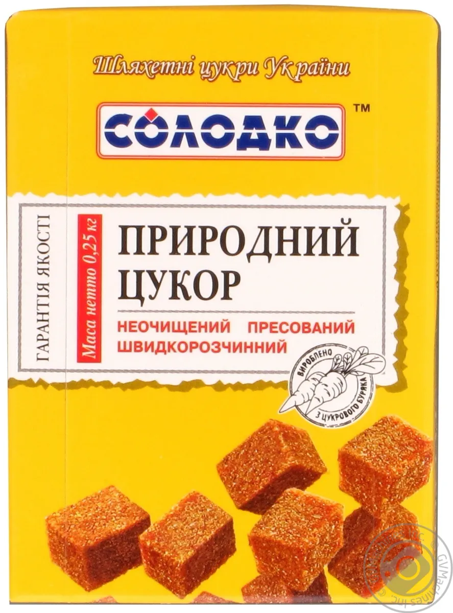 Цукор Солодко природний пресований швидкорозчинний 250г карт.уп.