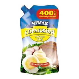 Chumak Real Mayonnaise 72% 385g — photo 5