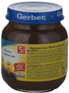 Пюре Herber яблуко та чорнослив без крохмалю і цукру 130 г — фото 2