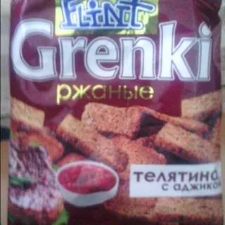 Flint rye croutons veal flavor with adjika flow pack 80g — photo 6