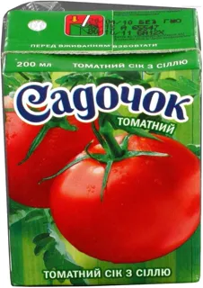 Sadochok Tomato Juice with Salt Tetra Pak 200ml — photo 6