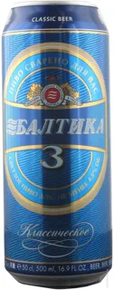 Baltika Classic No. 3 Light Pasteurized Beer Can 4.8% 500ml — photo 3