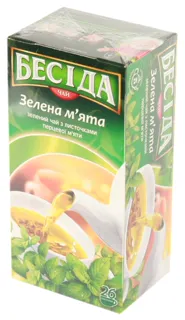 Green Tea Green Mint with Mint Leaves - 33.8g, 26 bags — photo 2
