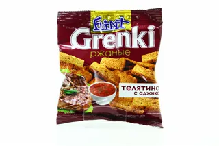 Flint rye croutons veal flavor with adjika flow pack 80g — photo 3