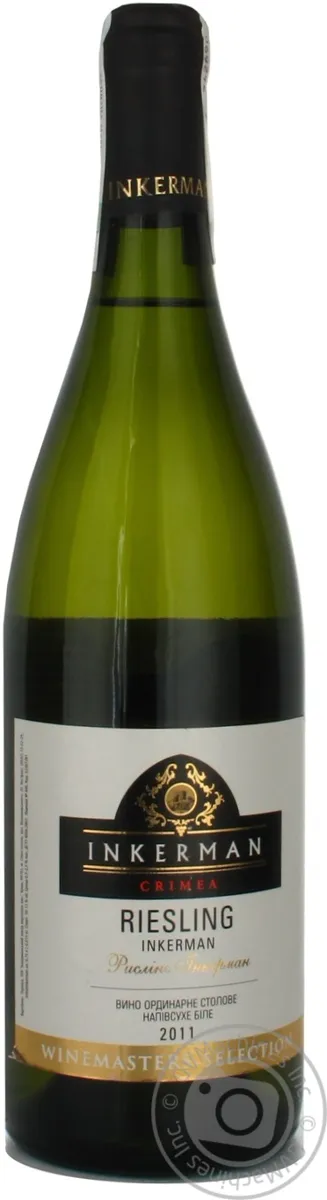 Вино Inkerman Riesling ординарне столове біле напівсухе 10-13% 0.75л
