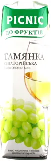 Evpatoria Picnic White Wine Tamyanka Semi-sweet 12% 1L Tetra Pak — photo 2