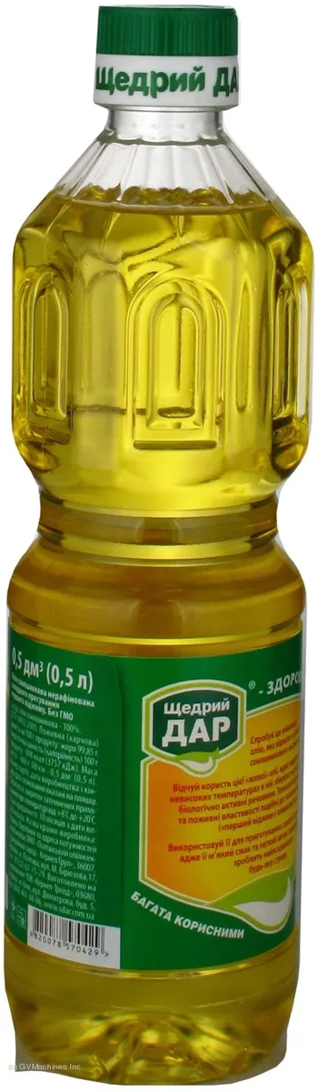 Shchedryi Dar Sunflower Oil First Cold Press 500ml