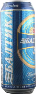 Baltika Classic No. 3 Light Pasteurized Beer Can 4.8% 500ml — photo 5