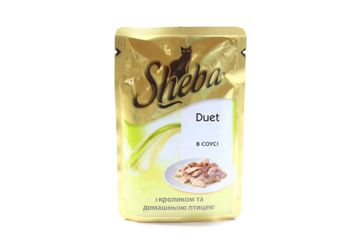 Sheba Duet Cat Food with Rabbit and Poultry in Sauce Pouch 85g