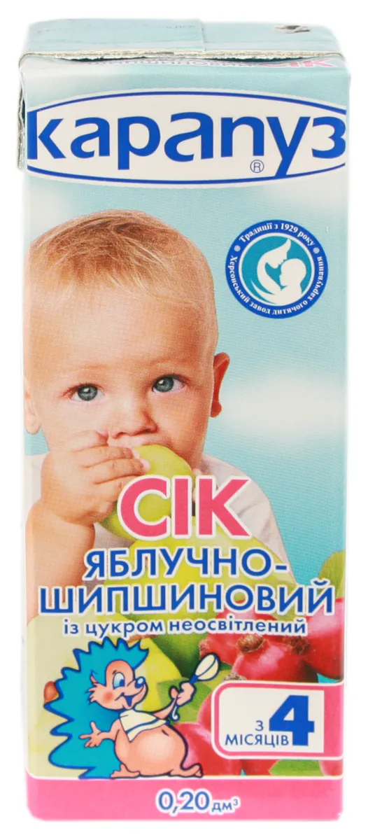 Сік Карапуз яблуко шипшина тетра пак 0.2л