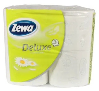 Zewa Deluxe Chamomile White Toilet Paper 3-ply 4pcs — photo 5