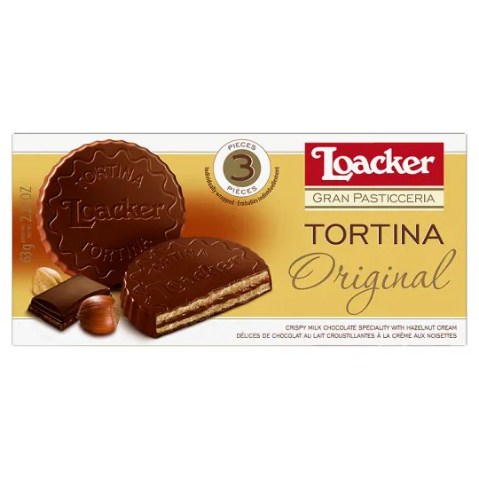 Вафлі Loacker Tortina шоколадні 3x21г