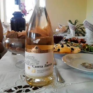 Koblevo Santa Lucia White Wine Semi-Sweet 12% Glass Bottle 700ml — photo 8