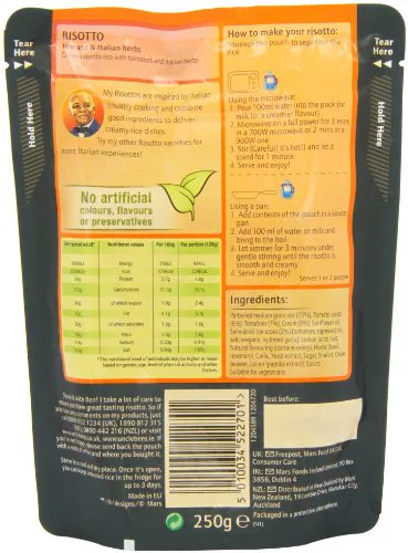 Uncle Bens® Tomato & Herb Risotto Microwave Rice