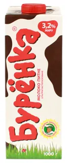 Burenka Milk 1L 3.2% carton with flap — photo 2