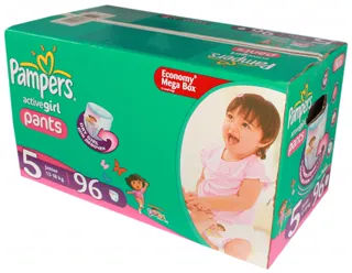 Pampers Active Girl Diapers Pants 5 Junior (12-18kg) Mega Pack 96 pcs — photo 2