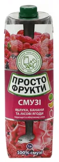 Prosto Frukty Forest Berries Banana and Apple Juice 1L Tetra Pak — photo 2