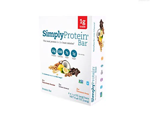 Simplyprotein Батончик Змішаний Асорті, БФ та Веган - упаковка 6 (8.46 унцій)