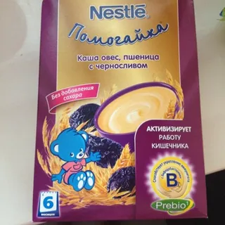 Nestle Pomogayka Children's Porridge Oats Wheat with Prunes Bifidobacteria Prebiotics Dry Dairy-Free Instant Sugar-Free From 6 Months 250g — photo 4