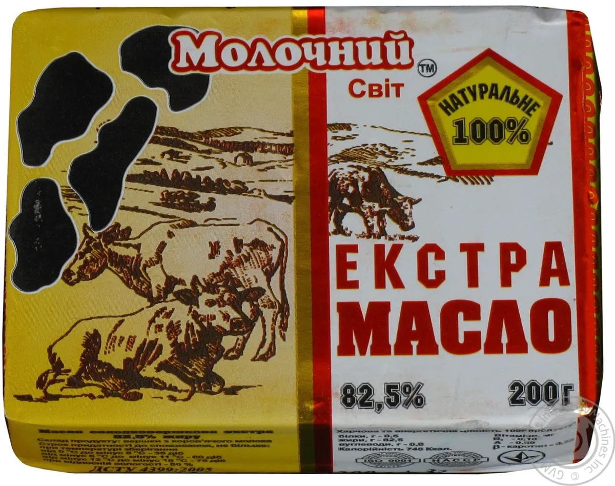 Масло с/вер.ек.82,5 % Молочний Світ 200г