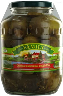 Univer Family Pickled Cucumbers Whole 9-12 cm 1640g — photo 2