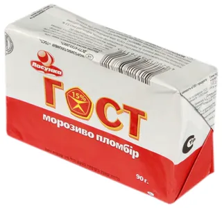 Lasunka GOST plombir ice cream brick 15% 90g — photo 2