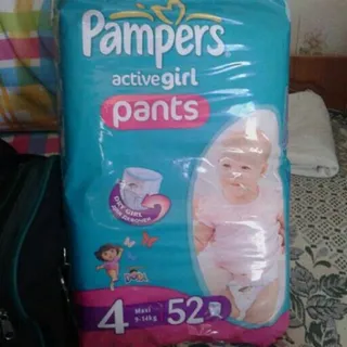 Pampers Active Girl Pants Maxi 4 diapers for girls 9-14kg 52pcs — photo 2