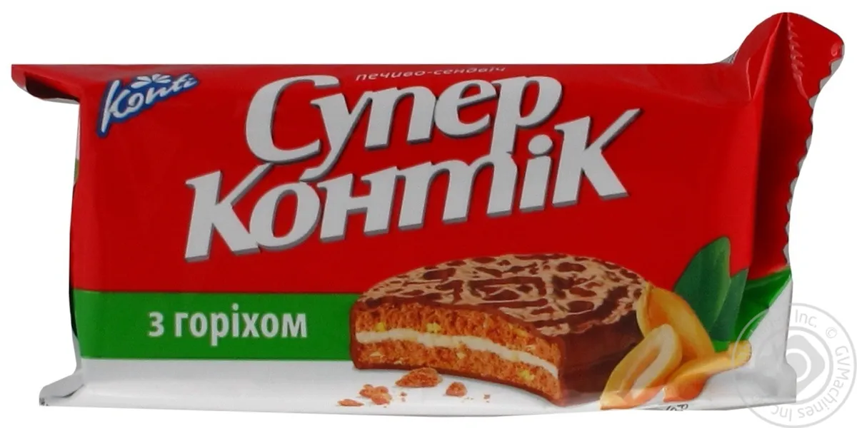 Печиво-Сендвіч Супер Контік з горіхом 100г