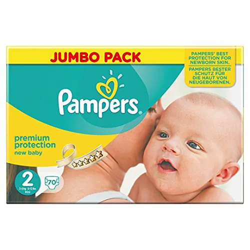 Pampers New Baby Size 2 (Mini) Jumbo Pack - 70 Diapers