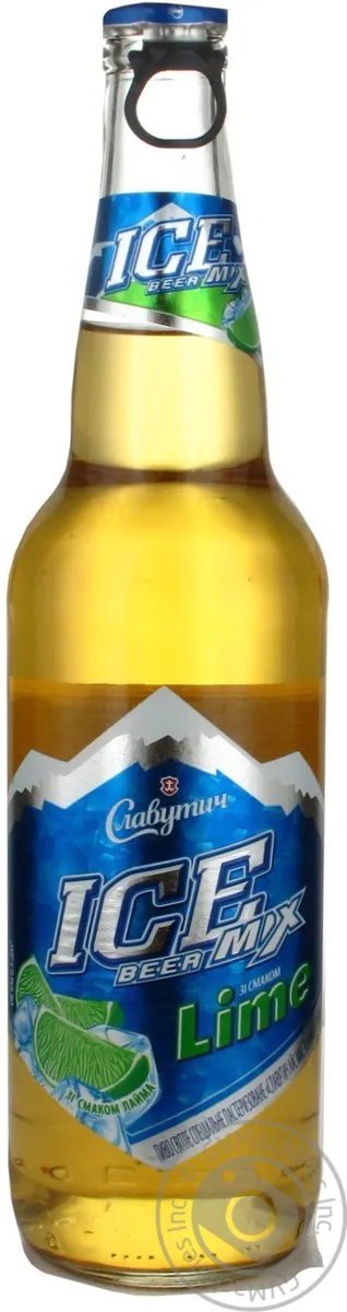 Пиво Славутич Пиво Ice Mix Lime світле фільтроване 3.5% скляна пляшка 0.5л