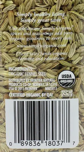 Насіння фенхелю Simply Organic, 1.9 унція