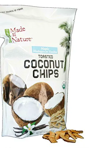 Органічні кленові чіпси Made In Nature з мадагаською ваніллю та підсмаженим кокосом, 340 г