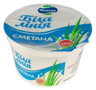 Bila Liniia Sour Cream 15% 200g cup — photo 4