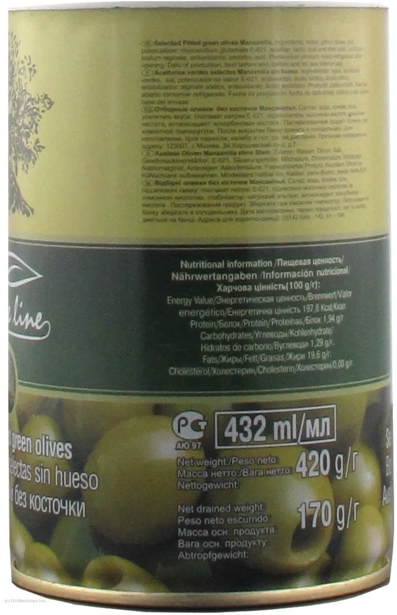 Olives (green) Selected pitted 420g tin