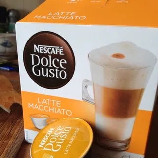 Natural ground roasted coffee Nescafe Dolce Gusto Latte Macchiato 100% Arabica 8х6.5g + dry milk and sugar mix 8х17.8g Great Britain — photo 8