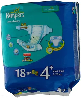 Pampers Active Baby 4+ Maxi Plus Diapers (9-16kg) 18pcs — photo 2