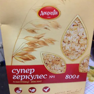 Dobrodyia Super Hercules Oat Flakes 800g carton — photo 3