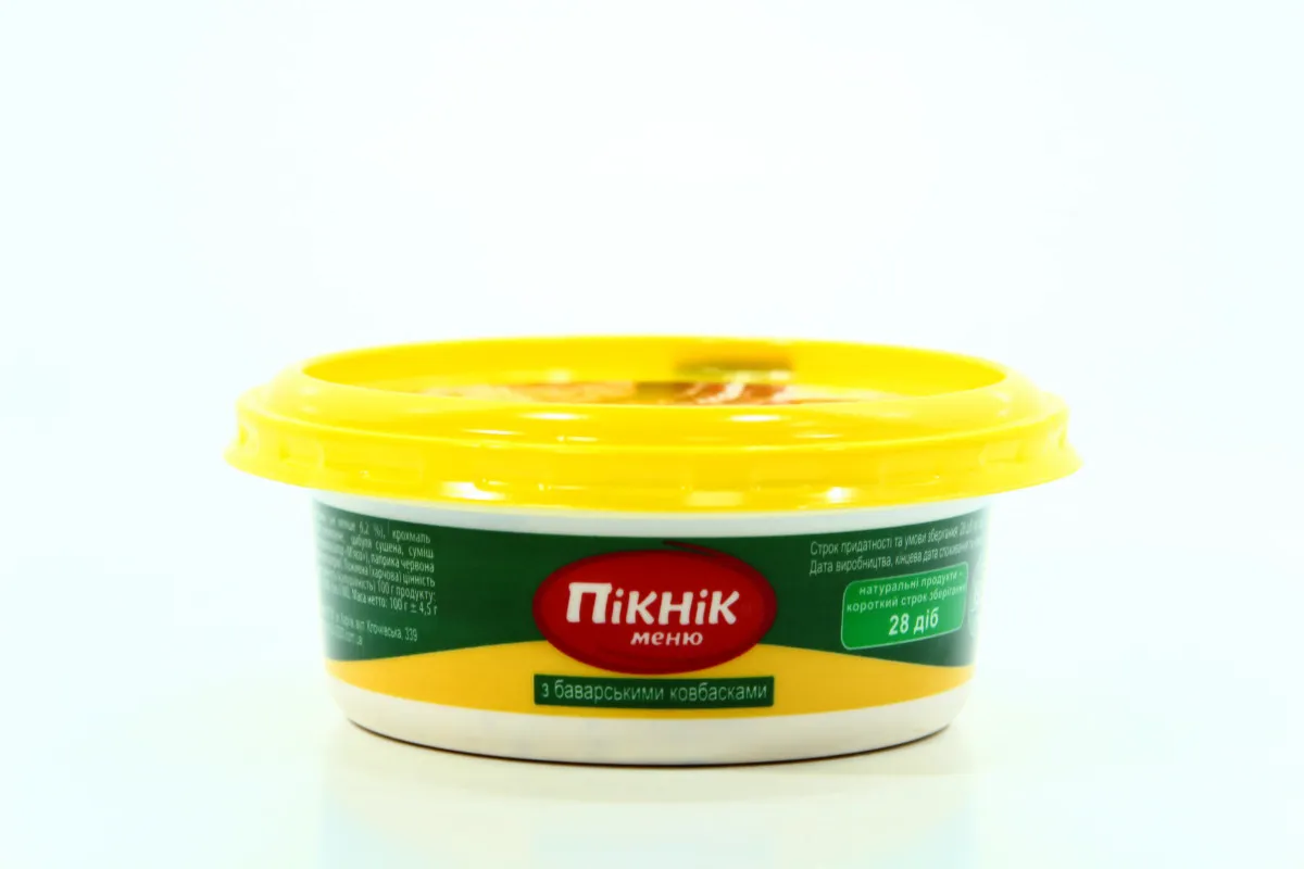 Picnic Menu Snack with Bavarian Sausages, plastic cup 100g