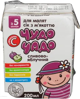 Chudo-chado Plum-Apple Juice with Pulp and Vitamin C from 3 Months 200ml PET — photo 2