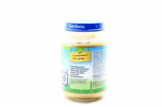 Gerber Grape-Apple Puree with Cottage Cheese No Sugar Added with Vitamin C for Children from 6 Months Glass Jar 190g — photo 3