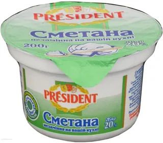 President Sour Cream 20% Plastic Cup 200g — photo 5