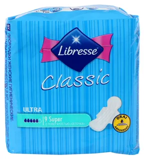 Libresse Classic Ultra Clip Super Drai Sanitary Pads 9pcs — photo 8