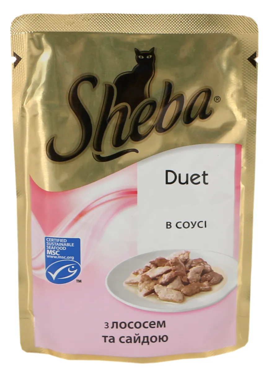 Sheba Duet корм з лососем та сайдою в соусі для котів пауч 85г