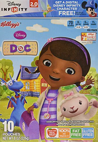 Kellogg's Disney Doc McStuffins Fruit Snacks, 8 oz, 10 pouches (pack of 5)