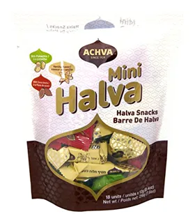 Achva Kosher Vanilla, Cocoa Beans & Pistachio Halva Mini Snack Bag 18 Carat Each Bar 0.4oz Net Weight 7.6oz (Pack of 2) — photo 2