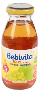 Bebivita Apple Grape Juice from 6 Months Glass Bottle 0.2L — photo 4