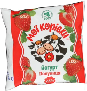 Moy Korovky Strawberry Drinking Yogurt 2.5% 400g — photo 2